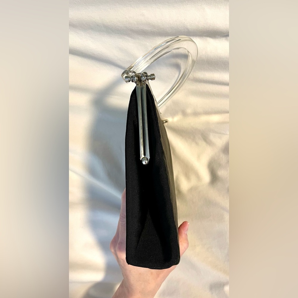 *EUC**VINTAGE* Lucite Handle w/Black Satin Body -POSSIBLY L&M Edward -Purse/Bag - Picture 2 of 8